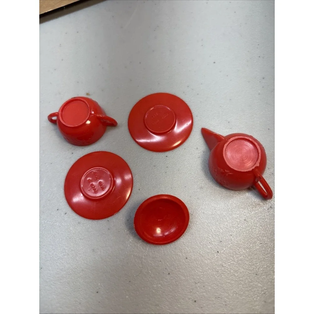 Vintage Lot Dollhouse Dishes Cups Pans Sugar Creamer Plastic Miniature Kitchen